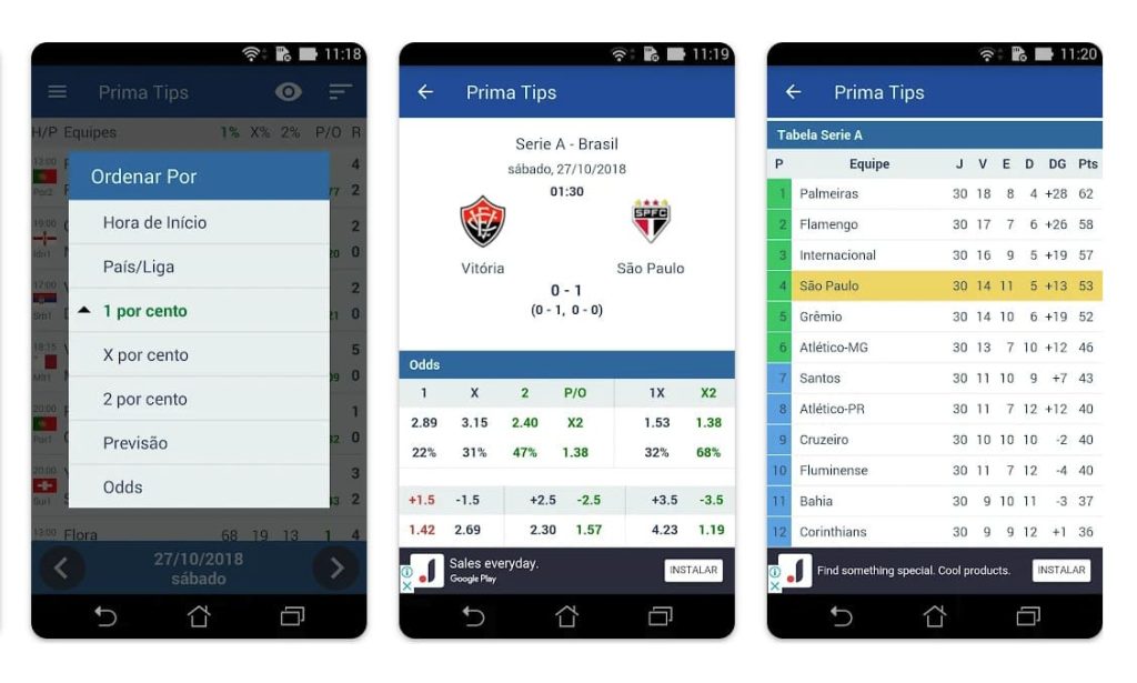 Prima Tips App Android Prognósticos de Futebol.